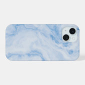 Elegant Blue Stone Marble Pattern iPhone 15 Case (Achterkant horizontaal)