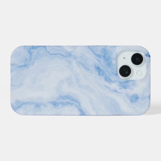 Elegant Blue Stone Marble Pattern iPhone 15 Case (Achterkant horizontaal)