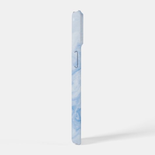 Elegant Blue Stone Marble Pattern iPhone 15 Case (Rechterkant)