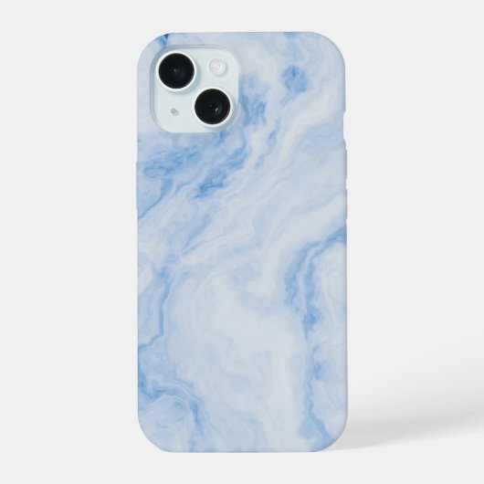 Elegant Blue Stone Marble Pattern iPhone 15 Case (Achterkant)