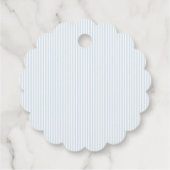 Elegant Blue Striped Bow Baby Shower Bedankjes Labels (Achterkant)