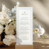 Elegant Blue Stripes Bridal Shower Menu
