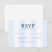 Elegant Blue Stripes RSVP Kaartje (Voorkant / Achterkant)