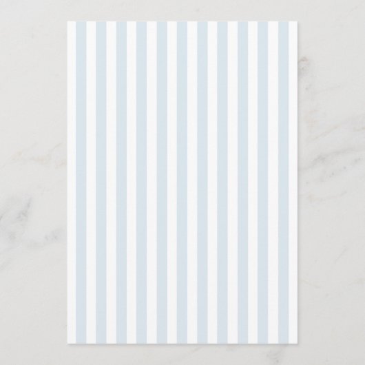 Elegant Blue Stripes Wedding Invitation Kaart (Achterkant)