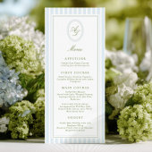 Elegant Blue Stripes Wedding Menu