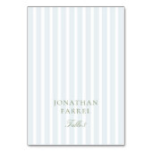 Elegant Blue Stripes Wedding Place Cards Kaart (Voorkant)