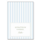 Elegant Blue Stripes Wedding Place Cards Kaart (Voorkant)