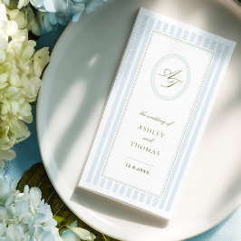 Elegant Blue Stripes Wedding Servet