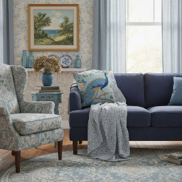 Elegant blue stylish retro pattern for her  kussen