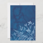 Elegant Blue Sunprint Boho Botanical Wedding Kaart (Achterkant)