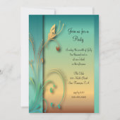 Elegant Blue Sunset Butterfly Party Sjabloon Kaart (Voorkant)