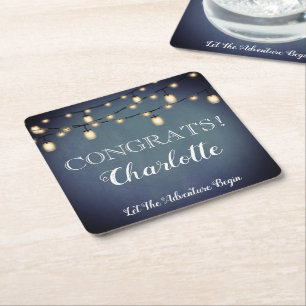 Elegant Blue Surprise Retirement Party Napkins Kartonnen Onderzetters