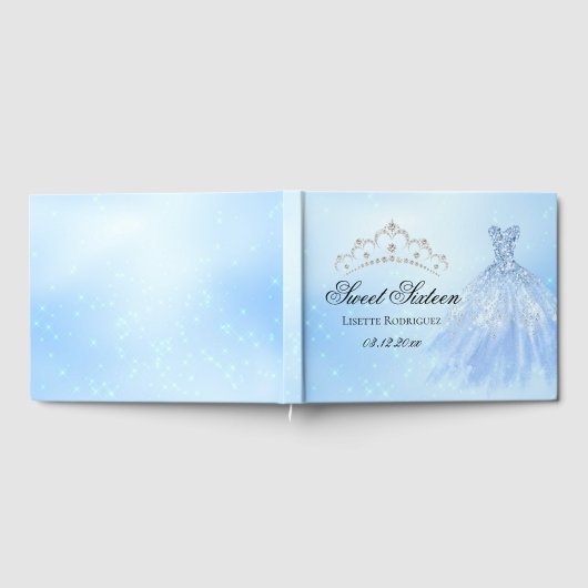 Elegant Blue Sweet Sixteen Gastenboek (Volledig)