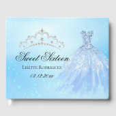 Elegant Blue Sweet Sixteen Gastenboek (Voorkant)