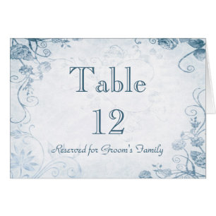 Elegant Blue Table Seating Name Card