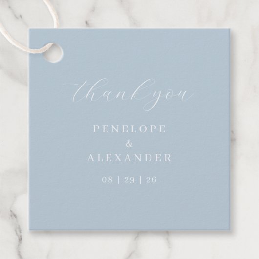 Elegant Blue Thank You Card Bedankjes Labels (Voorkant)