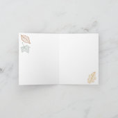 Elegant blue "Thank you" fall themed Bedankkaart (Binnen)