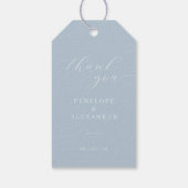 Elegant Blue Thank You Tag Cadeaulabel (Achterkant)