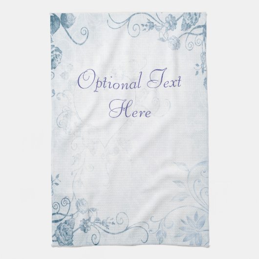 Elegant Blue Theedoek (Verticaal)