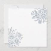Elegant Blue Toil Baby shower Bedankt (Achterkant)