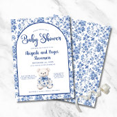 Elegant Blue Toile Baby shower Uitnodiging