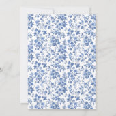 Elegant Blue Toile Baby shower Uitnodiging (Achterkant)
