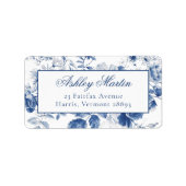Elegant Blue Toile Chinoiserie Address Labels (Voorkant)