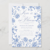 Elegant Blue Toile chinoiserie Vrijgezellenfeest Kaart (Voorkant)