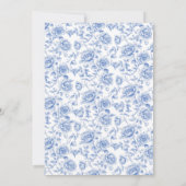 Elegant Blue Toile chinoiserie Vrijgezellenfeest Kaart (Achterkant)