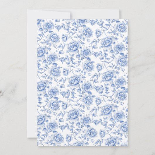 Elegant Blue Toile chinoiserie Vrijgezellenfeest Kaart (Achterkant)