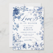 Elegant Blue Toile Chinoiserie Vrijgezellenfeest Kaart (Voorkant)