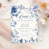 Elegant Blue Toile Chinoiserie Vrijgezellenfeest Kaart