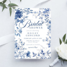 Elegant Blue Toile Chinoiserie Vrijgezellenfeest