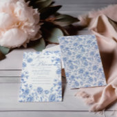 Elegant Blue Toile chinoiserie Vrijgezellenfeest Kaart