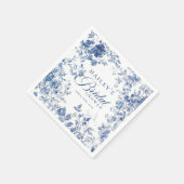 Elegant Blue Toile Chinoiserie Vrijgezellenfeest S Servet (Hoek)