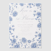 Elegant Blue Toile Chinoiserie Vrijgezellenfeest Vellum Uitnodigingen (Voorkant)