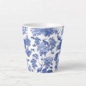 Elegant  Blue Toile Deer Fox Hare Pattern Latte Mok (Voorkant)
