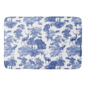 Elegant Blue Toile Deer Patroon Badmat (Voorkant)