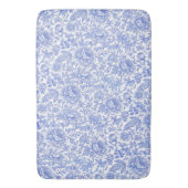Elegant Blue Toile Floral Decor Badmat (Voorkant Verticaal)