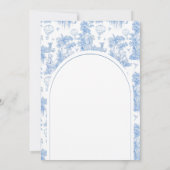 Elegant Blue Toile Safari Boy Baby shower Bedankkaart (Achterkant)