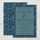 Elegant Blue Tone Leaf Pattern Kaart (Voorkant / Achterkant)