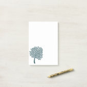 Elegant Blue Tree Heart-ontwerp Post-it® Notes (Op bureau)
