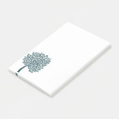 Elegant Blue Tree Heart-ontwerp Post-it® Notes (Schuin)