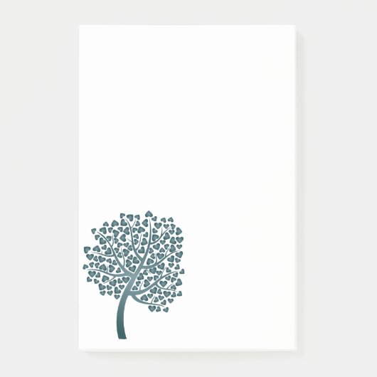 Elegant Blue Tree Heart-ontwerp Post-it® Notes (Voorkant)