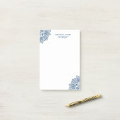 Elegant Blue Tribal Mandala Lace Design Post-it® Notes (Op bureau)