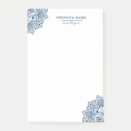 Elegant Blue Tribal Mandala Lace Design Post-it® Notes (Voorkant)