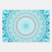 Elegant Blue Turquoise Sky Crystal Mandala Inpakpapier Vel (Voorkant 3)
