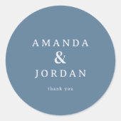 Elegant Blue Typographic Ronde Sticker (Voorkant)