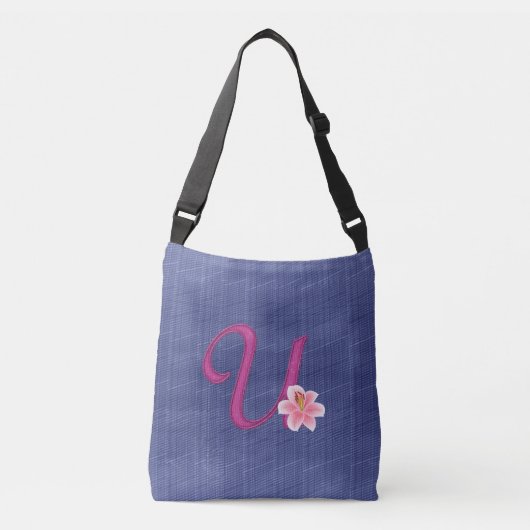 Elegant Blue U Crossbody Tas (Voorkant)