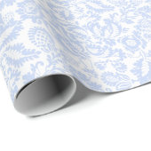 Elegant Blue Venetian Floral Botanical Cadeaupapier (Rol Hoek)
